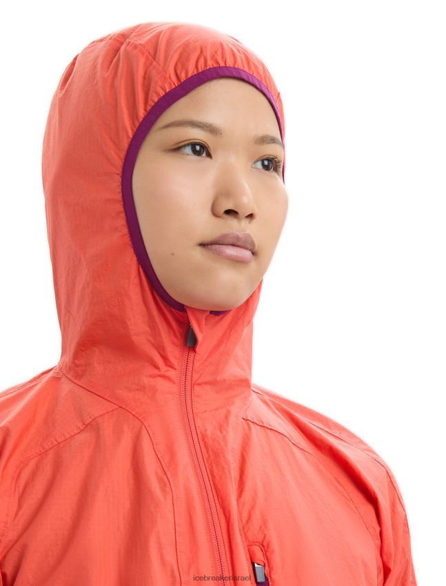 הַלבָּשָׁה Icebreaker מעיל רוח של shell+ כותנה מרינו אדמה תוססת/מבט סגול נשים 42N8VN680