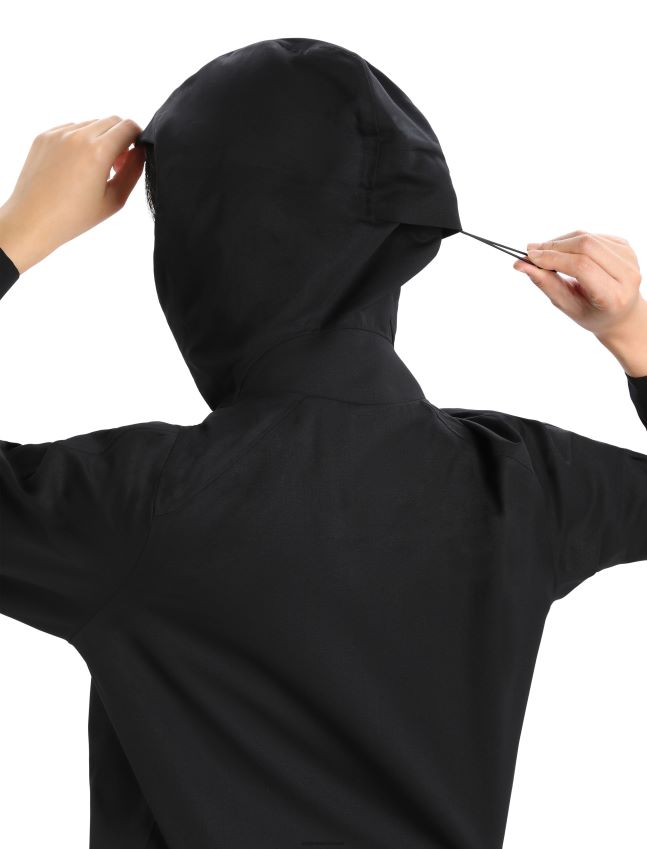 הַלבָּשָׁה Icebreaker מעיל קפוצ'ון shell+ מרינו שָׁחוֹר נשים 42N8VN827