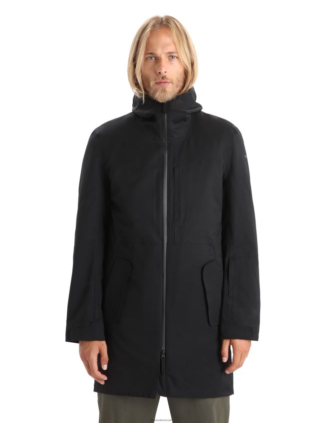 הַלבָּשָׁה Icebreaker מותג העיר shell+ מרינו 4 ב-1 פארקה שָׁחוֹר גברים 42N8VN241