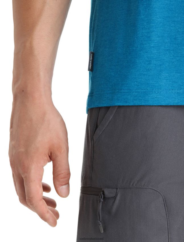 הַלבָּשָׁה Icebreaker מרינו מרכזי קלאסי חולצת טריקו עם שרוולים קצרים, st anton כחול גיאוגרפי גברים 42N8VN34