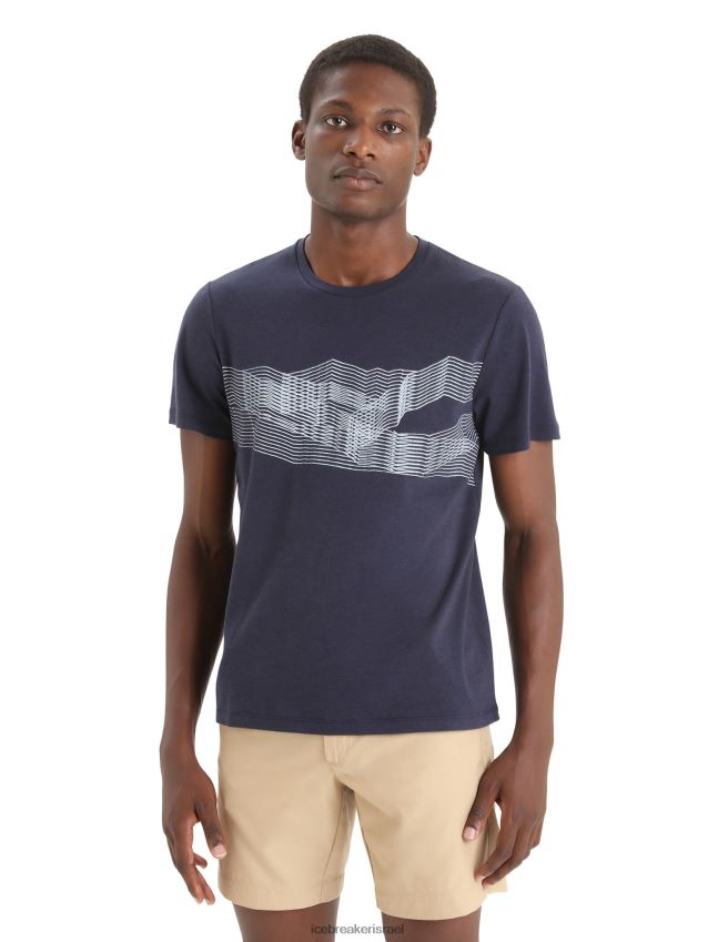 הַלבָּשָׁה Icebreaker מרינו מרכזי קלאסי חולצת טריקו עם שרוולים קצרים, st anton צי חצות גברים 42N8VN35