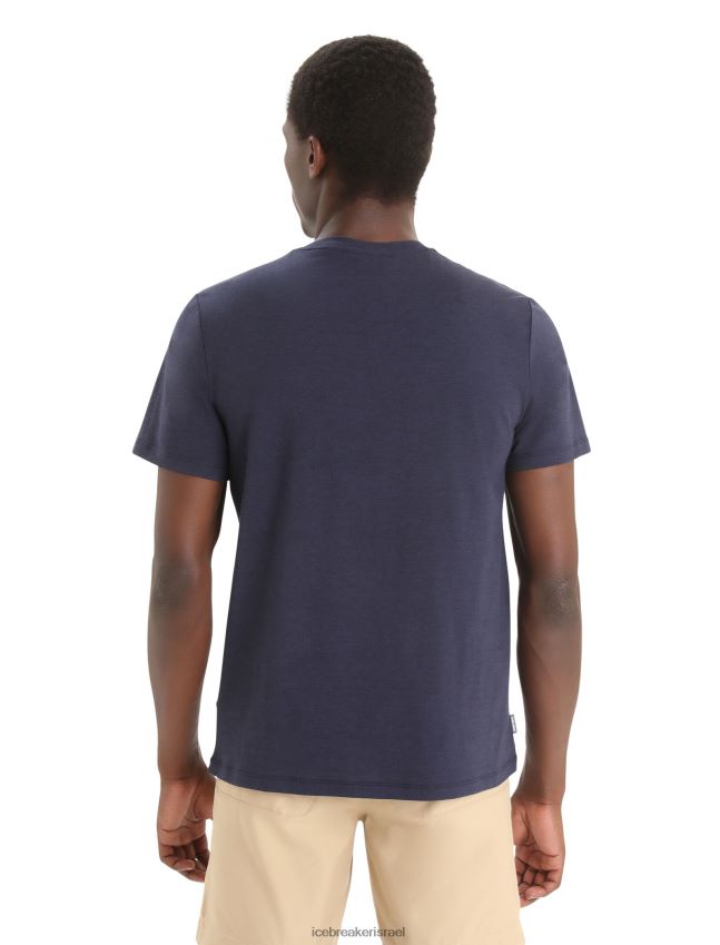 הַלבָּשָׁה Icebreaker מרינו מרכזי קלאסי חולצת טריקו עם שרוולים קצרים, st anton צי חצות גברים 42N8VN35