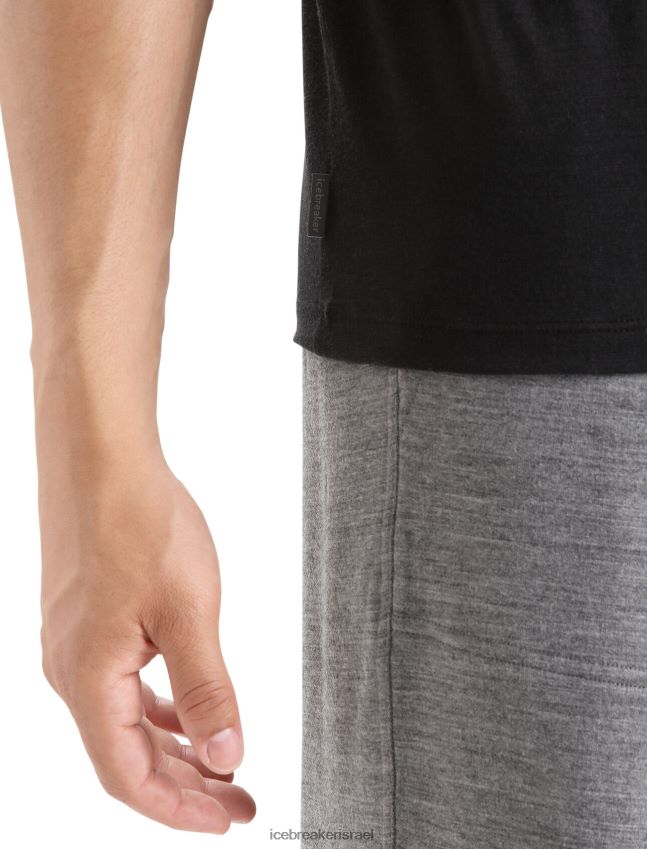 הַלבָּשָׁה Icebreaker מרינו tech lite ii חולצה עם שרוול קצר שָׁחוֹר גברים 42N8VN22