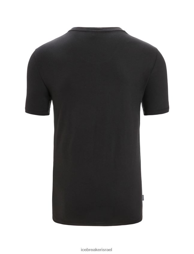הַלבָּשָׁה Icebreaker חולצת טי שרוול קצר מכותנה tencel לוגו טבעי שָׁחוֹר גברים 42N8VN88