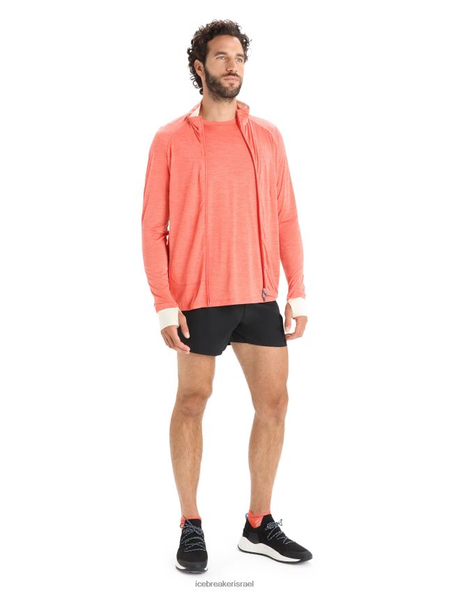 הַלבָּשָׁה Icebreaker zoneknit מרינו עם שרוול ארוך רוכסן אברש/גיר אדמה תוסס גברים 42N8VN230