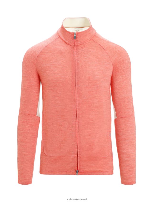 הַלבָּשָׁה Icebreaker zoneknit מרינו עם שרוול ארוך רוכסן אברש/גיר אדמה תוסס גברים 42N8VN230