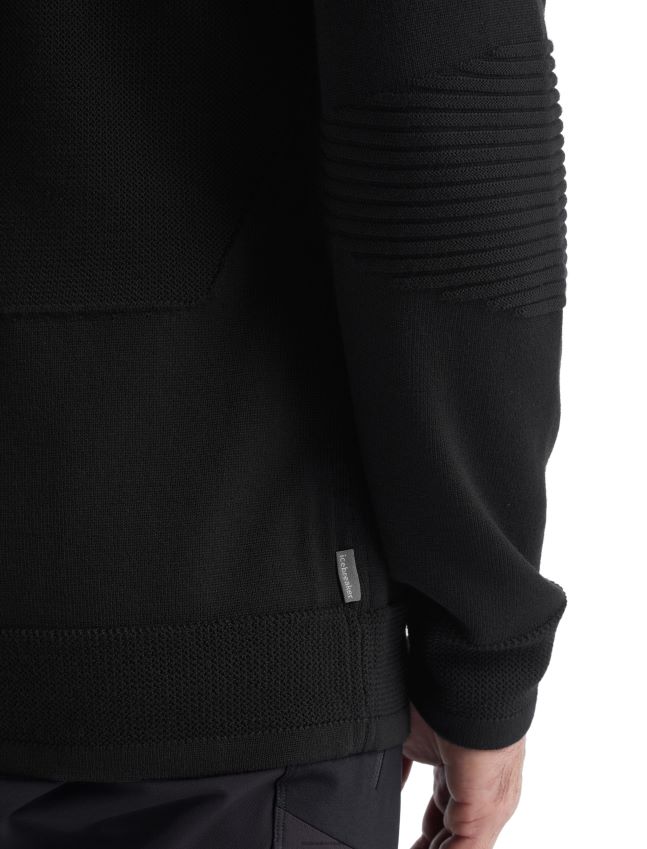 הַלבָּשָׁה Icebreaker zoneknit מרינו חצי רוכסן שרוול ארוך שָׁחוֹר גברים 42N8VN231