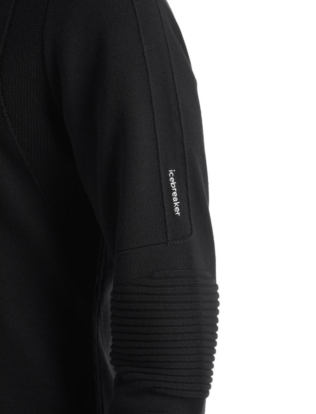 הַלבָּשָׁה Icebreaker zoneknit מרינו חצי רוכסן שרוול ארוך שָׁחוֹר גברים 42N8VN231