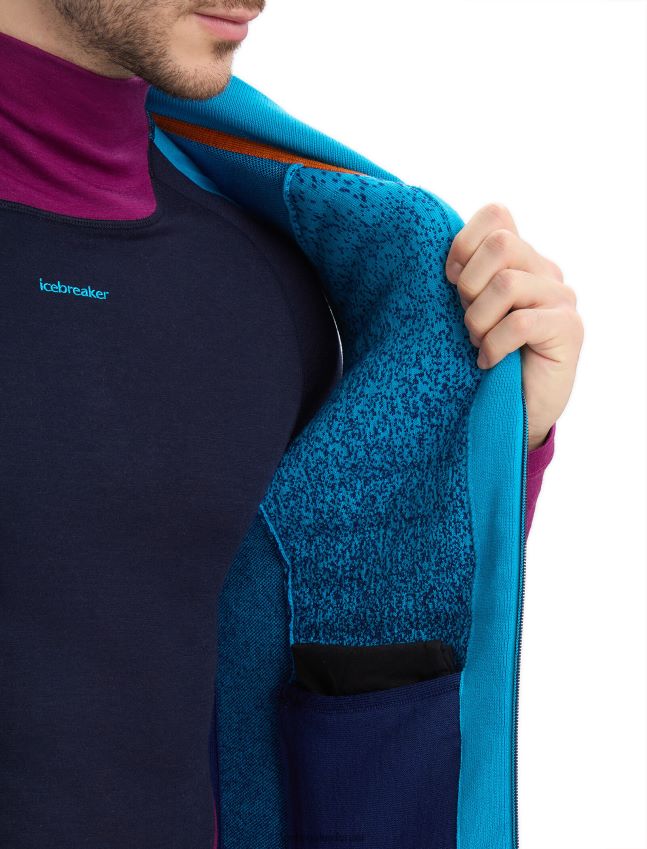 הַלבָּשָׁה Icebreaker zoneknit מרינו אפוד מבודד לעומק גיא כחול/צי מלכותי גברים 42N8VN240