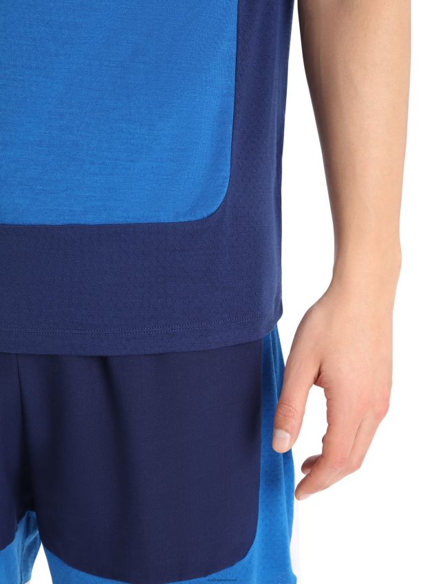 הַלבָּשָׁה Icebreaker zoneknit מרינו חולצת טריקו עם שרוולים קצרים לזורי/צי מלכותי גברים 42N8VN401