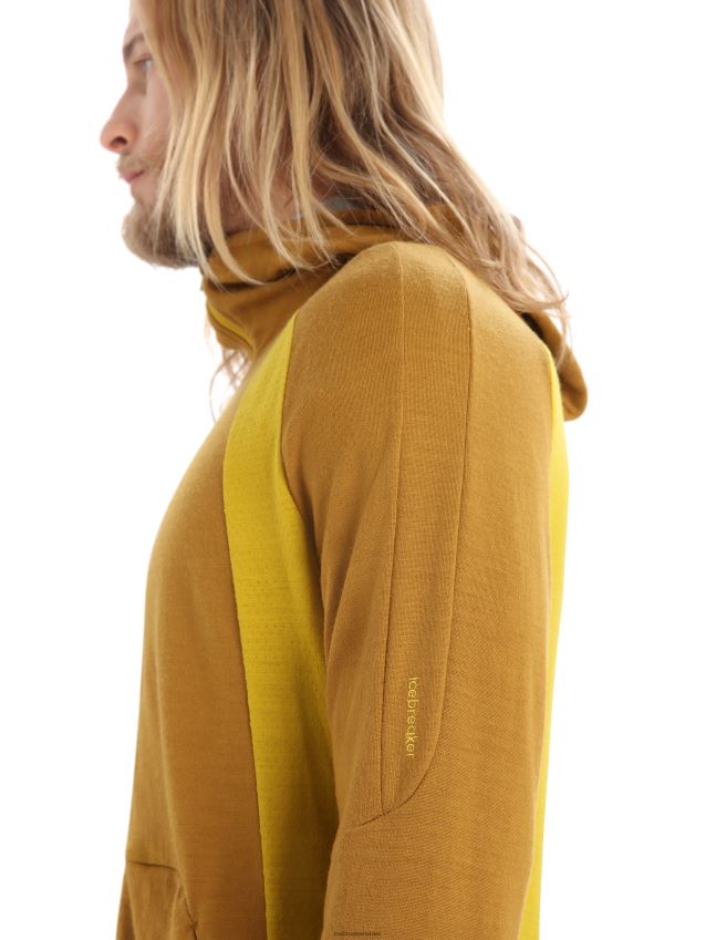 הַלבָּשָׁה Icebreaker zoneknit מרינו קפוצ'ון עם שרוולים ארוכים ציפורן/זהב שקט גברים 42N8VN408