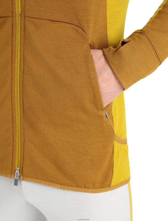 הַלבָּשָׁה Icebreaker zoneknit מרינו קפוצ'ון עם שרוולים ארוכים ציפורן/זהב שקט גברים 42N8VN408