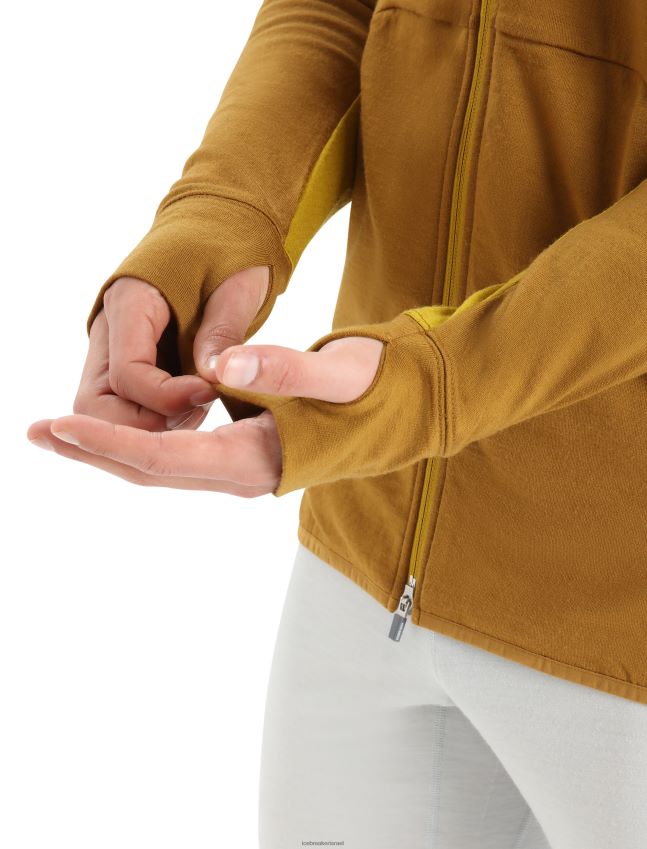 הַלבָּשָׁה Icebreaker zoneknit מרינו קפוצ'ון עם שרוולים ארוכים ציפורן/זהב שקט גברים 42N8VN408