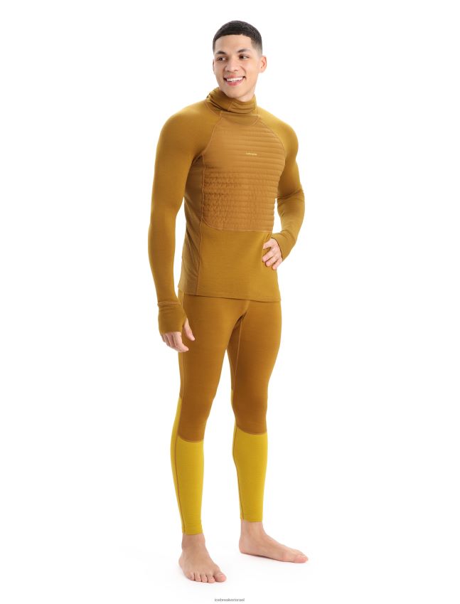 הַלבָּשָׁה Icebreaker קפוצ'ון תרמי עם שרוול ארוך מבודד zoneknit מרינו צפורן גברים 42N8VN430