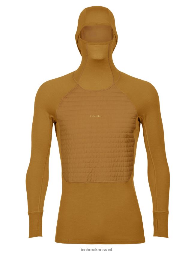 הַלבָּשָׁה Icebreaker קפוצ'ון תרמי עם שרוול ארוך מבודד zoneknit מרינו צפורן גברים 42N8VN430