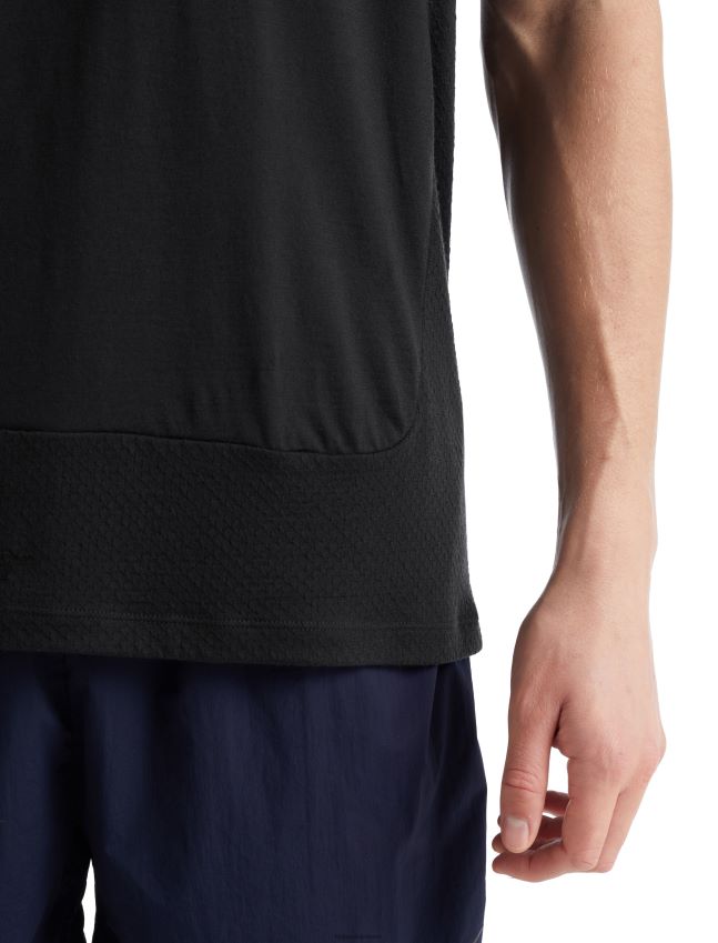 הַלבָּשָׁה Icebreaker zoneknit מרינו חולצת טריקו עם שרוולים קצרים שָׁחוֹר גברים 42N8VN498