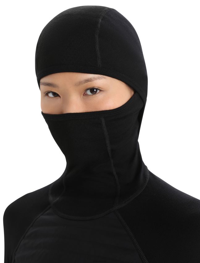 הַלבָּשָׁה Icebreaker קפוצ'ון תרמי עם שרוול ארוך מבודד zoneknit מרינו שָׁחוֹר נשים 42N8VN597