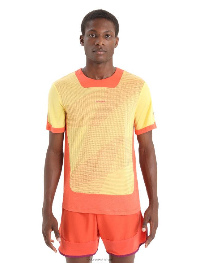 הַלבָּשָׁה Icebreaker zoneknit מרינו שרוולים קצרים חולצת טריקו גיאודטית קיץ/אדמה תוססת גברים 42N8VN64