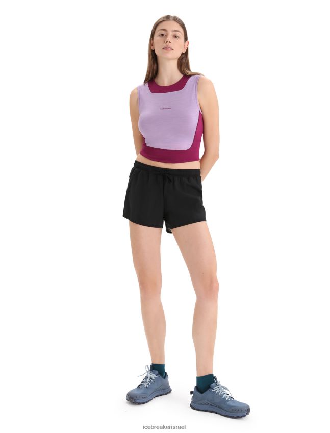 הַלבָּשָׁה Icebreaker zoneknit מרינו קצוץ חזייה-טנק מבט סגול/לך ברי נשים 42N8VN648