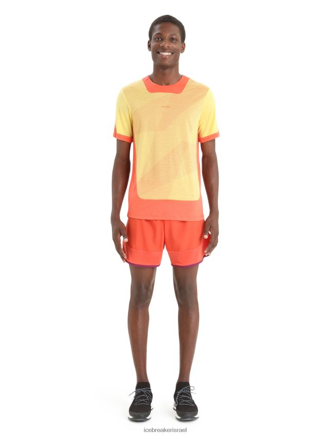 הַלבָּשָׁה Icebreaker zoneknit מרינו שרוולים קצרים חולצת טריקו גיאודטית קיץ/אדמה תוססת גברים 42N8VN64