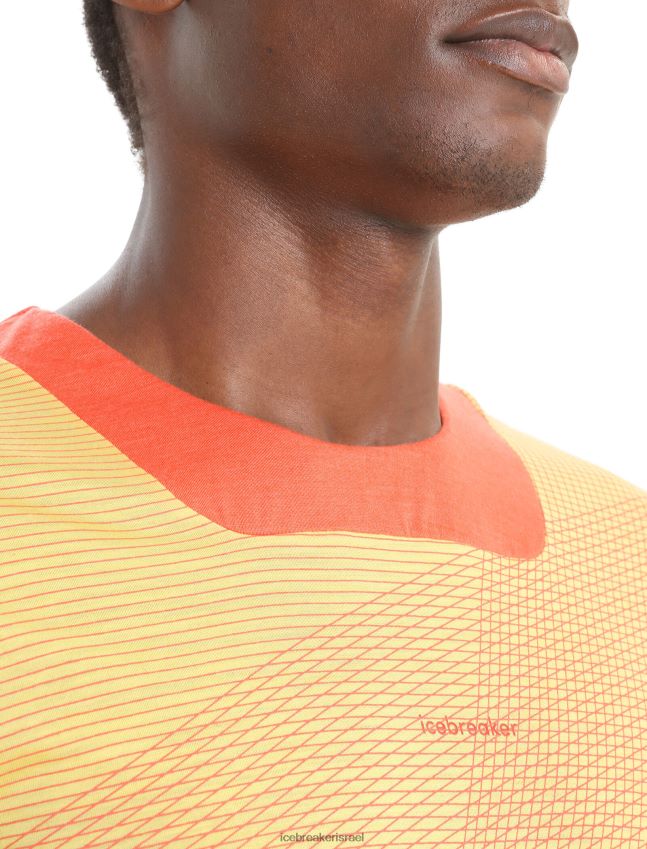 הַלבָּשָׁה Icebreaker zoneknit מרינו שרוולים קצרים חולצת טריקו גיאודטית קיץ/אדמה תוססת גברים 42N8VN64