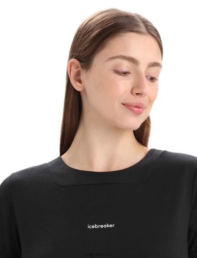 הַלבָּשָׁה Icebreaker zoneknit מרינו חולצת טריקו עם שרוולים קצרים שָׁחוֹר נשים 42N8VN657