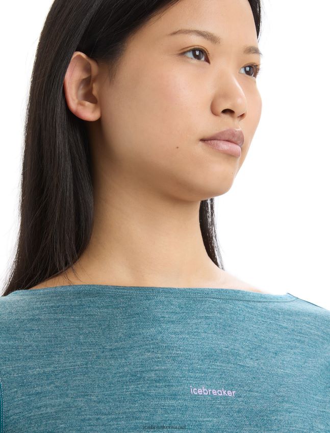 הַלבָּשָׁה Icebreaker zoneknit מרינו חולצת טריקו עם שרוולים קצרים תהילה ירוקה אברש נשים 42N8VN668