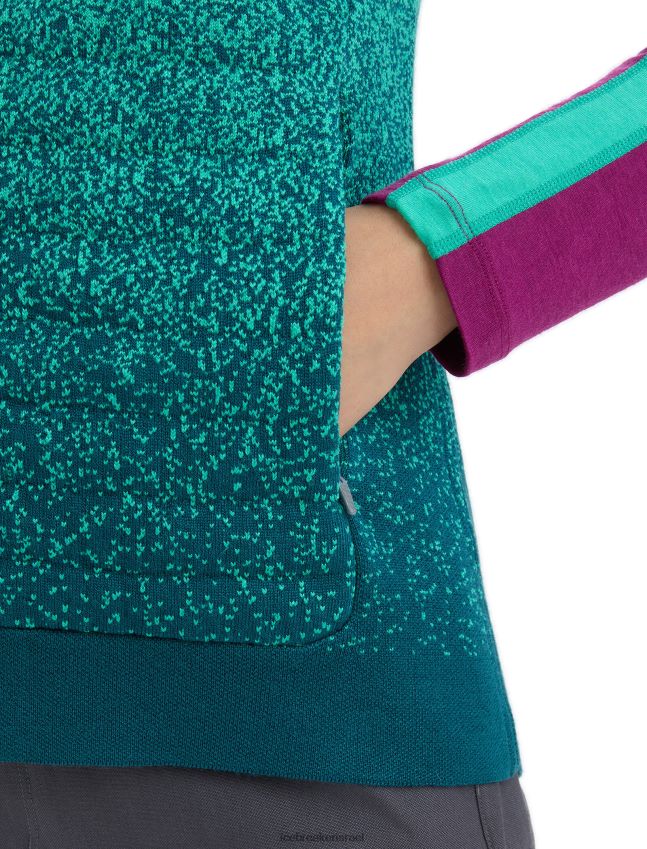 הַלבָּשָׁה Icebreaker zoneknit מרינו אפוד מבודד לעומק תהילה רעננה/ירוקה נשים 42N8VN682