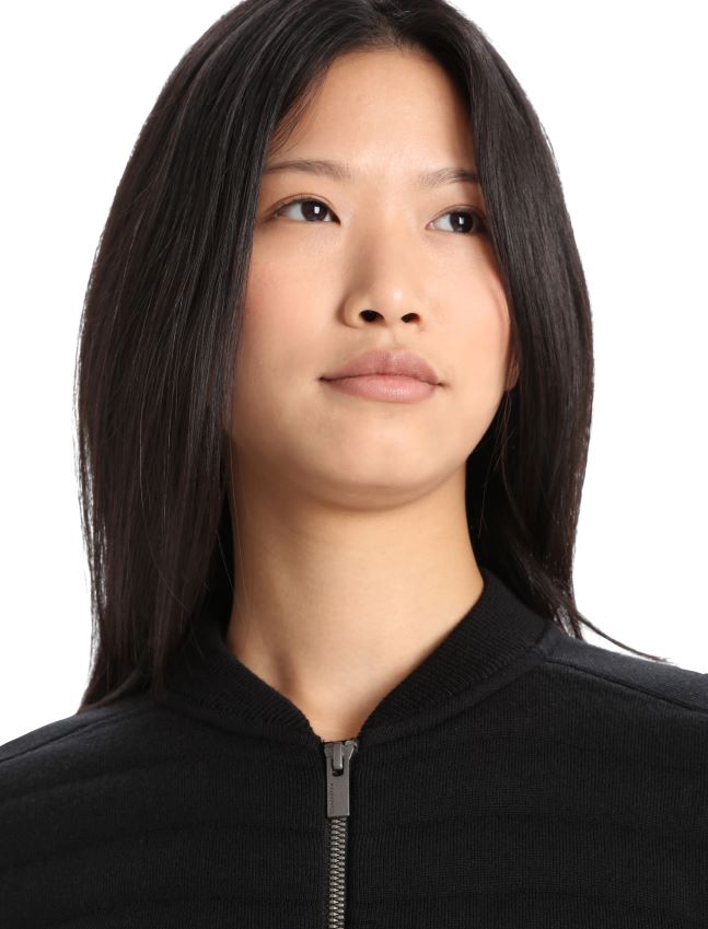 הַלבָּשָׁה Icebreaker מותג עירוני zoneknit מרינו מפציץ סריג מבודד שָׁחוֹר נשים 42N8VN683