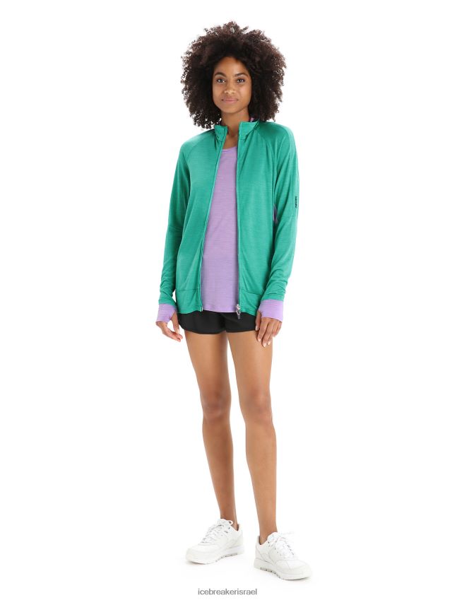 הַלבָּשָׁה Icebreaker ז'קט מרינו עם שרוולים ארוכים zoneknit מבט רענן/סגול נשים 42N8VN719