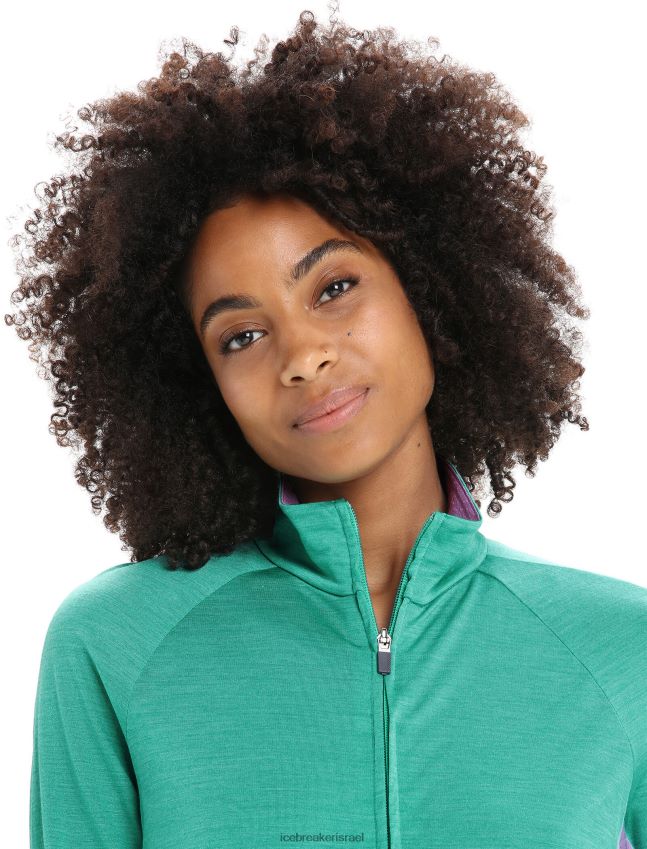 הַלבָּשָׁה Icebreaker ז'קט מרינו עם שרוולים ארוכים zoneknit מבט רענן/סגול נשים 42N8VN719