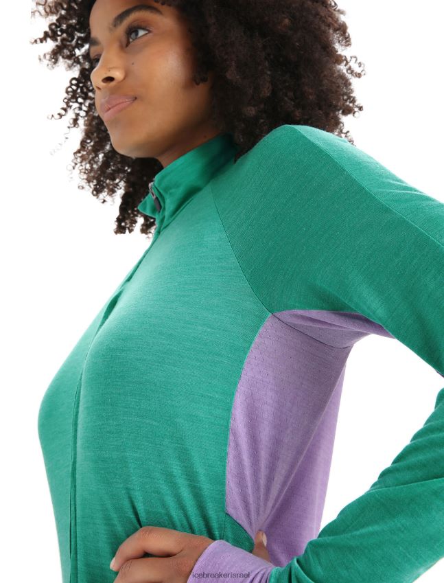 הַלבָּשָׁה Icebreaker ז'קט מרינו עם שרוולים ארוכים zoneknit מבט רענן/סגול נשים 42N8VN719