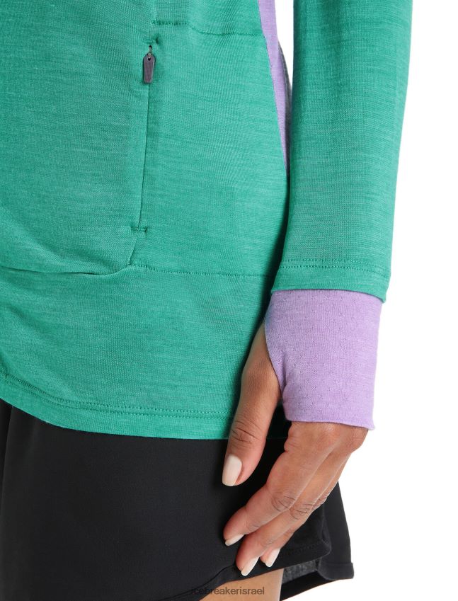 הַלבָּשָׁה Icebreaker ז'קט מרינו עם שרוולים ארוכים zoneknit מבט רענן/סגול נשים 42N8VN719