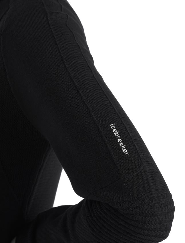 הַלבָּשָׁה Icebreaker zoneknit מרינו חצי רוכסן שרוול ארוך שָׁחוֹר נשים 42N8VN724