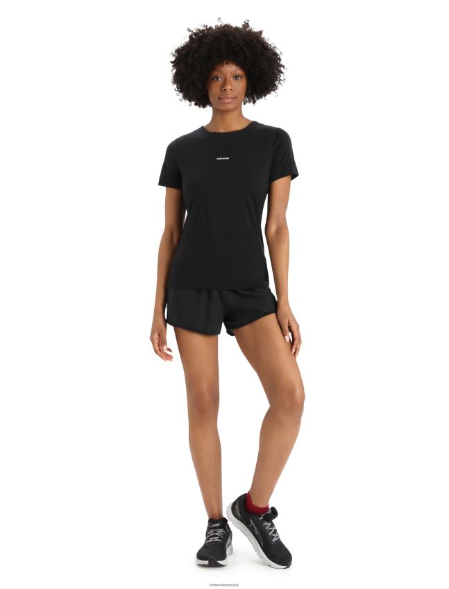 הַלבָּשָׁה Icebreaker zoneknit מרינו חולצת טריקו עם שרוולים קצרים שָׁחוֹר נשים 42N8VN798