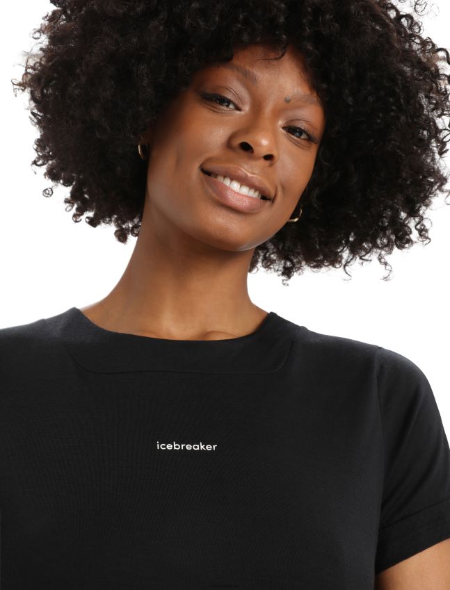 הַלבָּשָׁה Icebreaker zoneknit מרינו חולצת טריקו עם שרוולים קצרים שָׁחוֹר נשים 42N8VN798