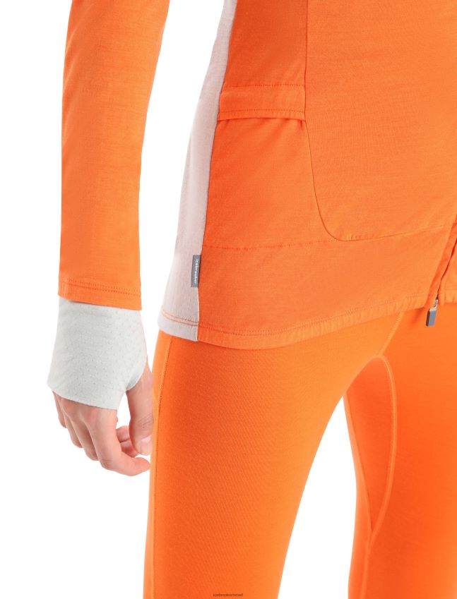 הַלבָּשָׁה Icebreaker ז'קט מרינו עם שרוולים ארוכים zoneknit פלאש/אתר נשים 42N8VN851