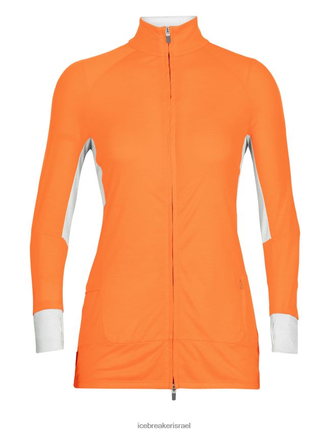 הַלבָּשָׁה Icebreaker ז'קט מרינו עם שרוולים ארוכים zoneknit פלאש/אתר נשים 42N8VN851