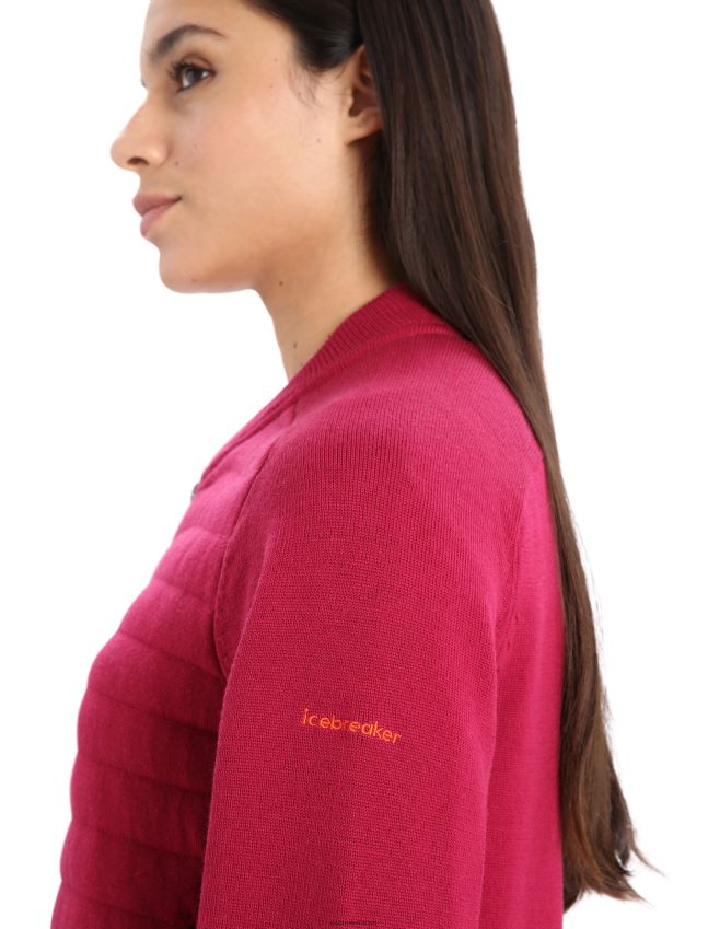 הַלבָּשָׁה Icebreaker מותג עירוני zoneknit מרינו מפציץ סריג מבודד דובדבן נשים 42N8VN879