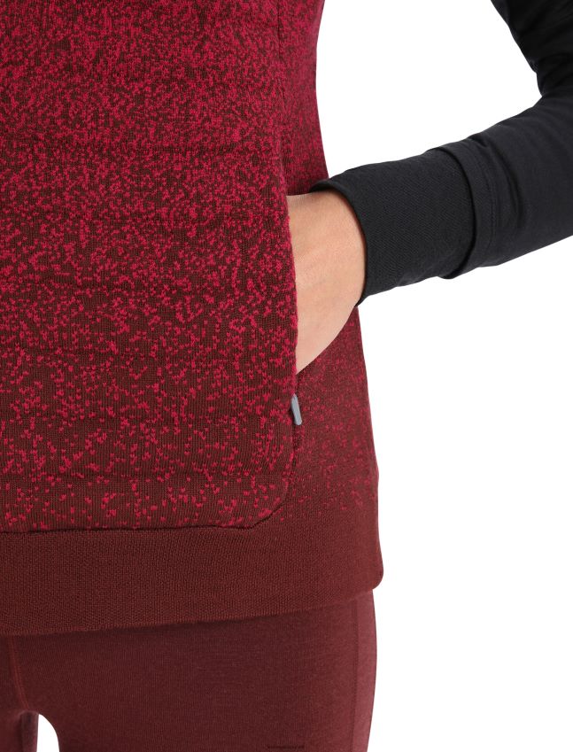 הַלבָּשָׁה Icebreaker zoneknit מרינו אפוד מבודד לעומק דובדבן/אספרסו נשים 42N8VN884