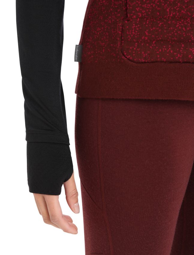 הַלבָּשָׁה Icebreaker zoneknit מרינו אפוד מבודד לעומק דובדבן/אספרסו נשים 42N8VN884