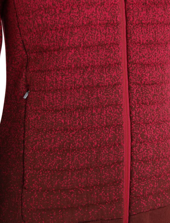 הַלבָּשָׁה Icebreaker zoneknit מרינו קפוצ'ון עם שרוולים ארוכים מבודד לעומק דובדבן/אספרסו נשים 42N8VN888