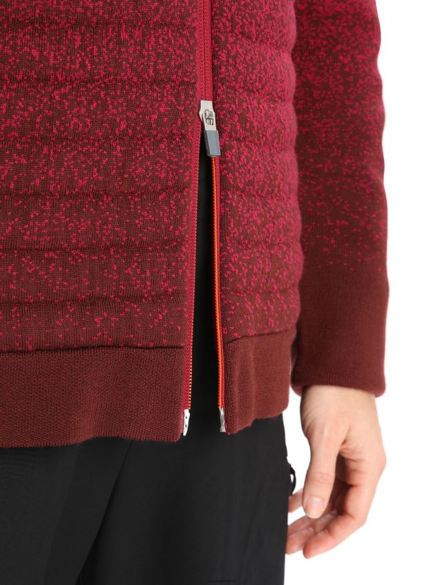 הַלבָּשָׁה Icebreaker zoneknit מרינו קפוצ'ון עם שרוולים ארוכים מבודד לעומק דובדבן/אספרסו נשים 42N8VN888