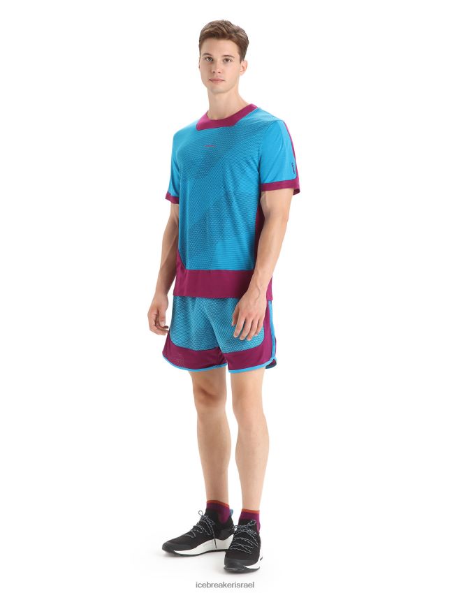 הַלבָּשָׁה Icebreaker zoneknit מרינו שרוולים קצרים חולצת טריקו גיאודטית geo blue/go ברי גברים 42N8VN63